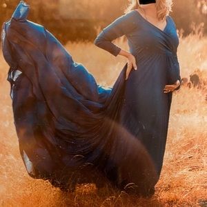Off-The-Shoulder Maternity Dress for Photoshoot